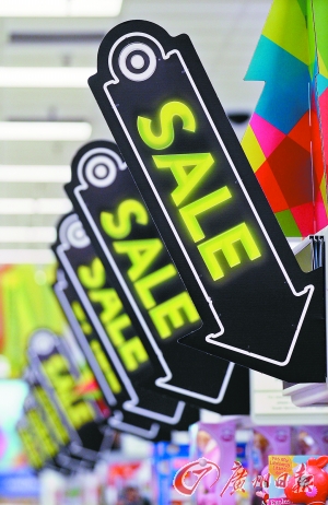 美國商場的促銷標(biāo)志。