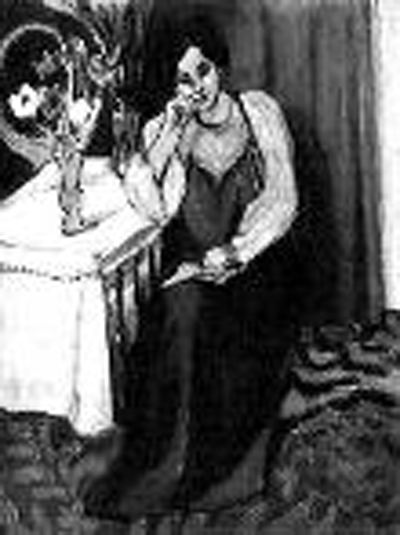 馬蒂斯的《穿著黃、白服裝閱讀的女孩》