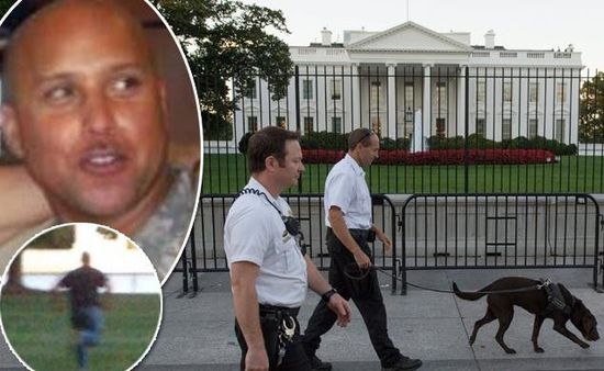 右上圖為岡薩雷斯，右下圖為他跑向白宮。