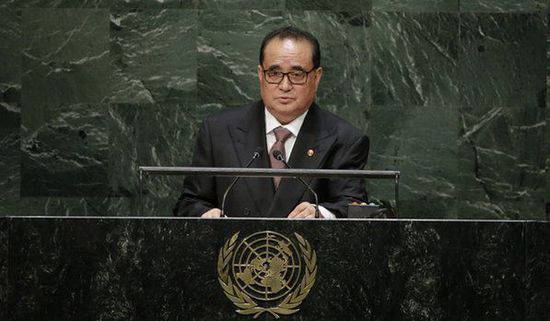 9月27日，朝鮮外相李洙墉在聯(lián)大發(fā)表講話。