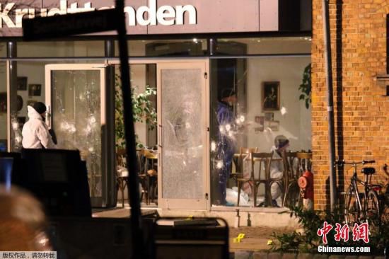 圖為丹麥咖啡館槍擊案現(xiàn)場(chǎng)。