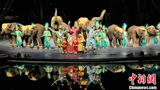 廣州大象跳舞賀新春 專業(yè)舞者派頭十足 廣州大象跳舞賀新春 專業(yè)舞者派頭十足