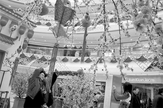 春節(jié)七天假，逛商場成了很多市民的度假方式