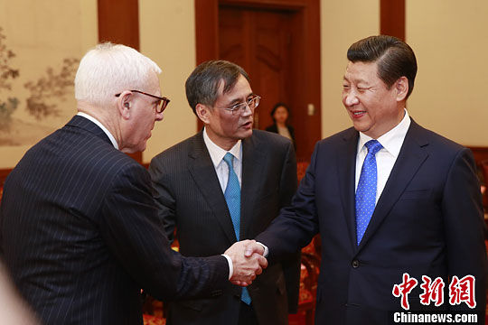 10月23日，中國國家主席習近平在北京釣魚臺國賓館會見清華大學經濟管理學院顧問委員會海外委員。