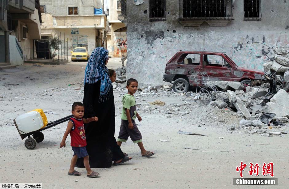 以色列對加沙發(fā)動地面進攻 民眾攜羊群逃難 以色列對加沙發(fā)動地面進攻 民眾攜羊群逃難