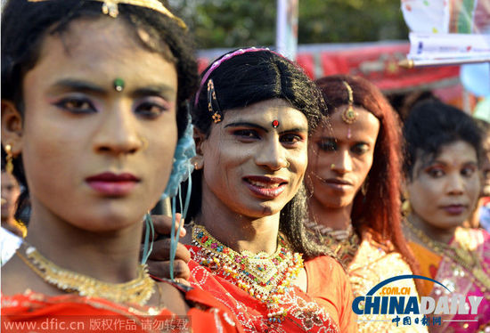 孟加拉國變性人街頭游行 紀念政府承認第三性別一周年 孟加拉國變性人街頭游行 紀念政府承認第三性別一周年