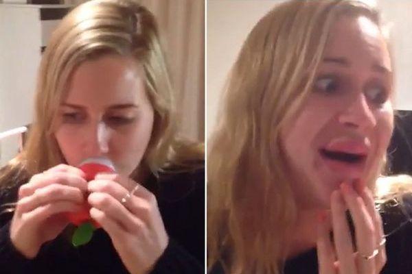 澳洲女生用豐唇器造性感嘴唇 兩分鐘變鱒魚唇 澳洲女生用豐唇器造性感嘴唇 兩分鐘變鱒魚唇