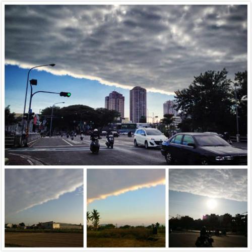 各地網(wǎng)友拍到的“陰陽天”奇景。 圖：“今日新聞網(wǎng)”