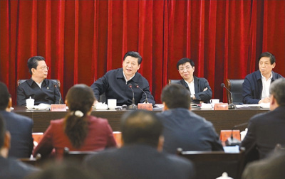 3月18日，習近平聽取蘭考縣教育實踐活動情況匯報，并發(fā)表重要講話。